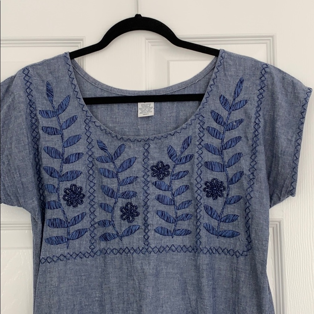 Abrazo style blue embroidered dress